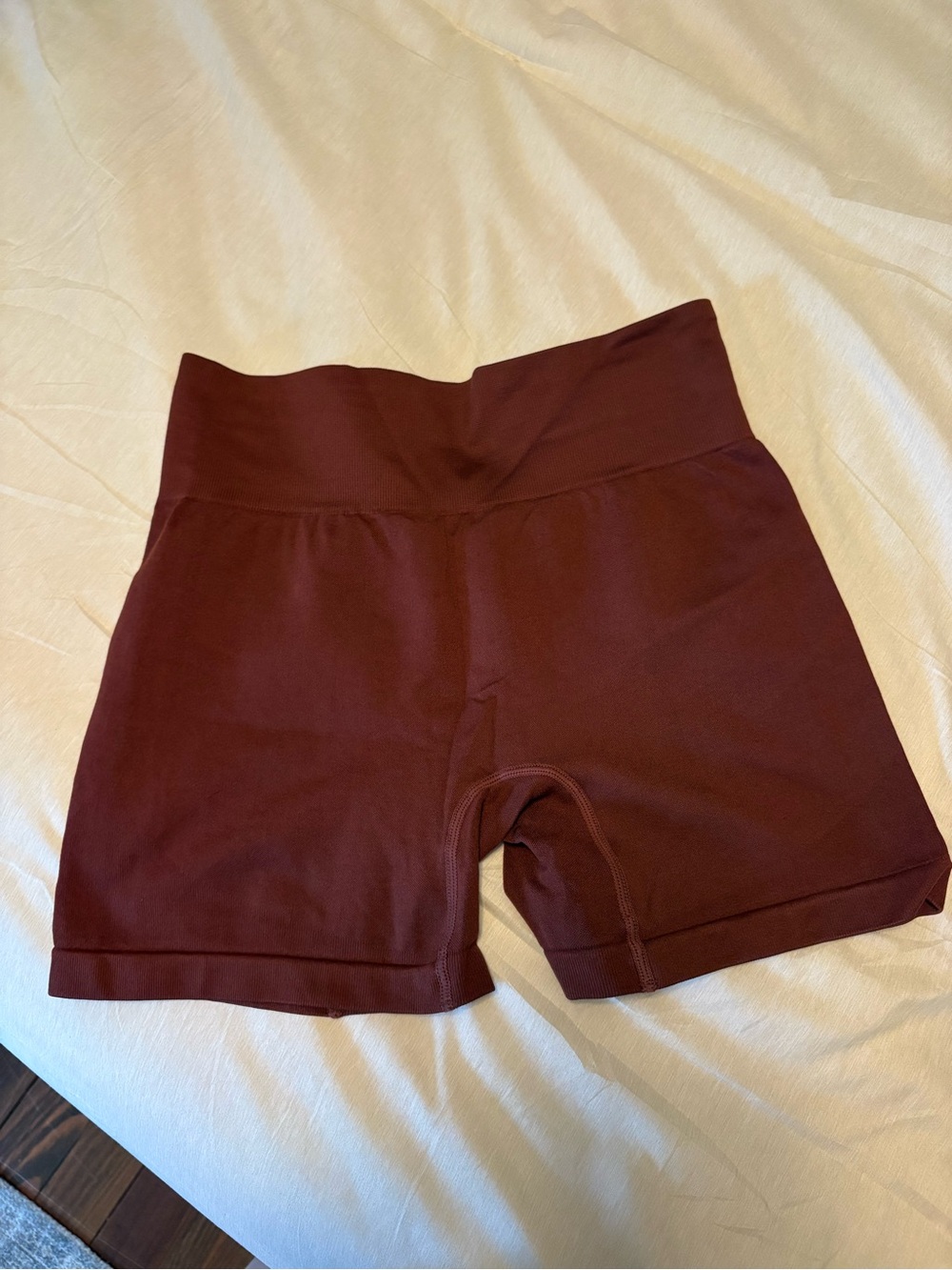High-Waist Women's Athletic Shorts - Burgundy
